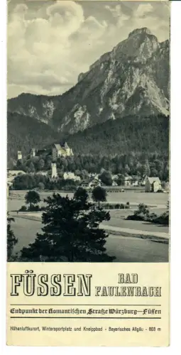 Reiseprospekt Füssen, Bad Faulenbach, 1930er Jahre, 424