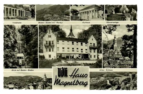 AK Baden-Baden, Haus Magnetberg und Teilansichten, 11755