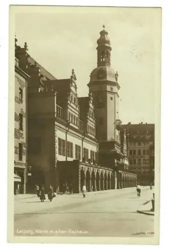 AK Leipzig, Markt mit alten Rathaus,Messestempel 1930, 11063