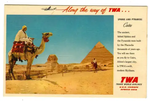 AK TWA Trans World Airlines, Sphinx and Pyramids Cairo, 20190