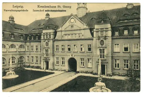 AK Leipzig, Krankenhaus St. Georg, Innenhof Verwaltungsgebäude, 11086