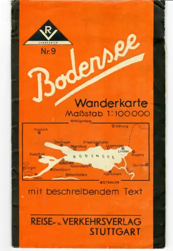 Wanderkarte BODENSEE, Reise- und Verkehrsverlag Stuttgart, 1930er Jahre, 477
