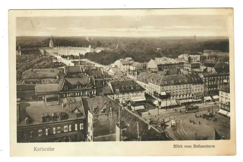 AK Karlsruhe, Blick vom Rathausturm, 11440