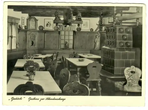 AK Schonach, Gasthaus "Zur Schwedenschanze" , Gaststube, 10506