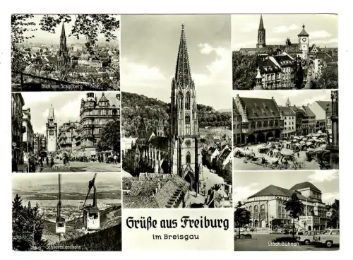AK Freiburg, Münster und Teilansichten, 11665