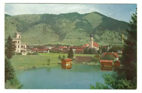AK Oberammergau - Weiherbad mit Aufacker,10093