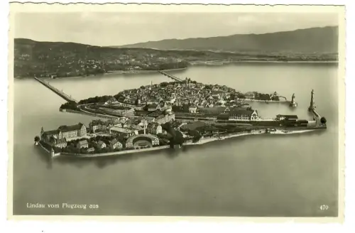 AK Lindau vom Flugzeug aus, Luftbild, 10661