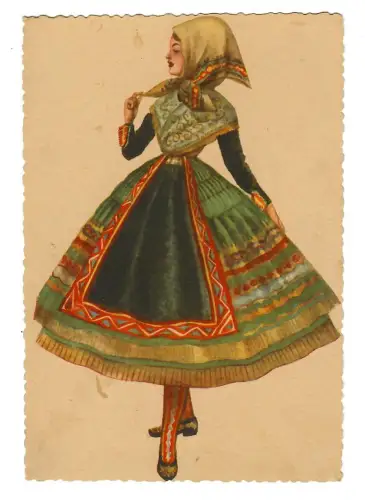 AK Spanische Tracht, Frau in regionaltypische Kleidung von Lagartera, 20094