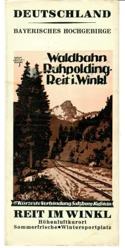 Reiseprospekt Reit im Winkl + Beilage, Titel 2-fach signiert,  1930er Jahre, 466