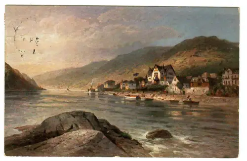 AK Assmannshausen mit dem Künstlerheim "Zur Krone", 11065