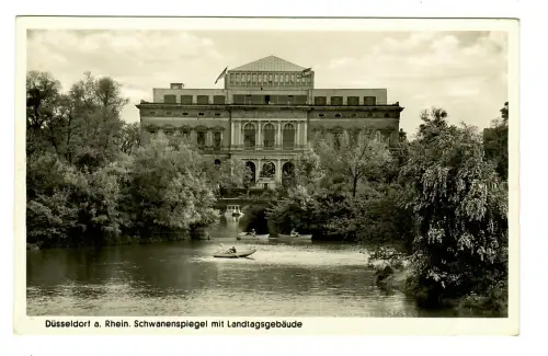 AK Düsseldorf, Schwanenspiegel mit Landtagsgebäude, 11473