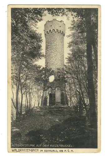 AK Waldkatzenbach, Aussichtsturm auf dem Katzenbuckel, 11695