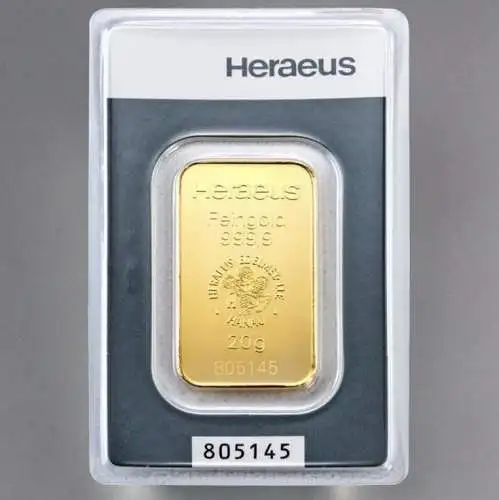 20g Goldbarren HERAEUS 