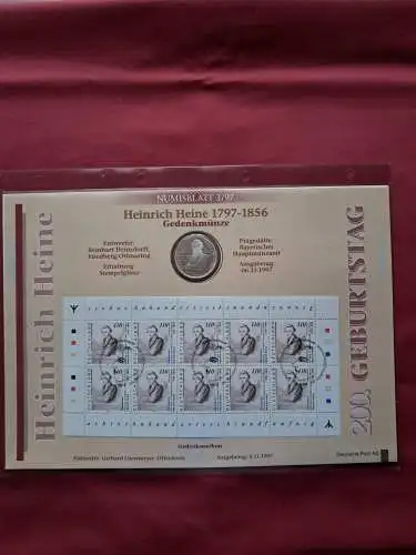 Bundesrepublik Deutschland, Numisblatt 3/1997, Heinrich Heine mit Runen