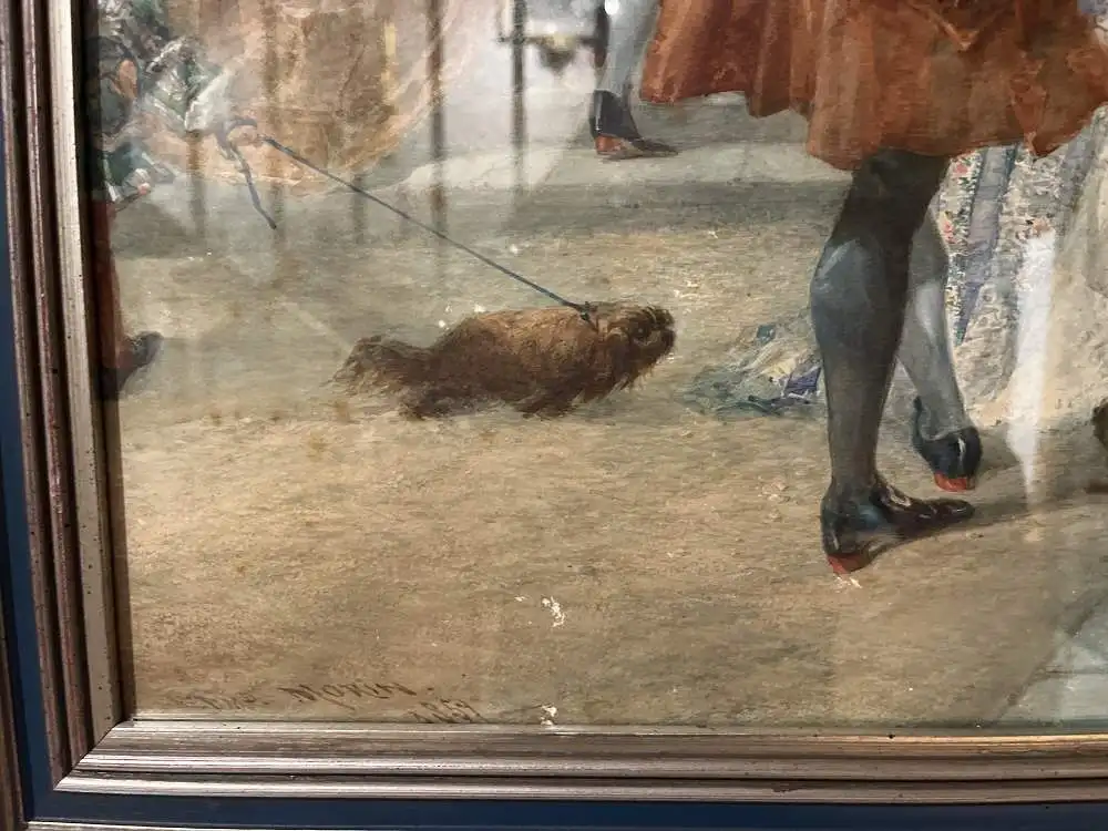 Original Goache Aquarell von Edmundo Morin aus 1854 im Stil des Historismus 14