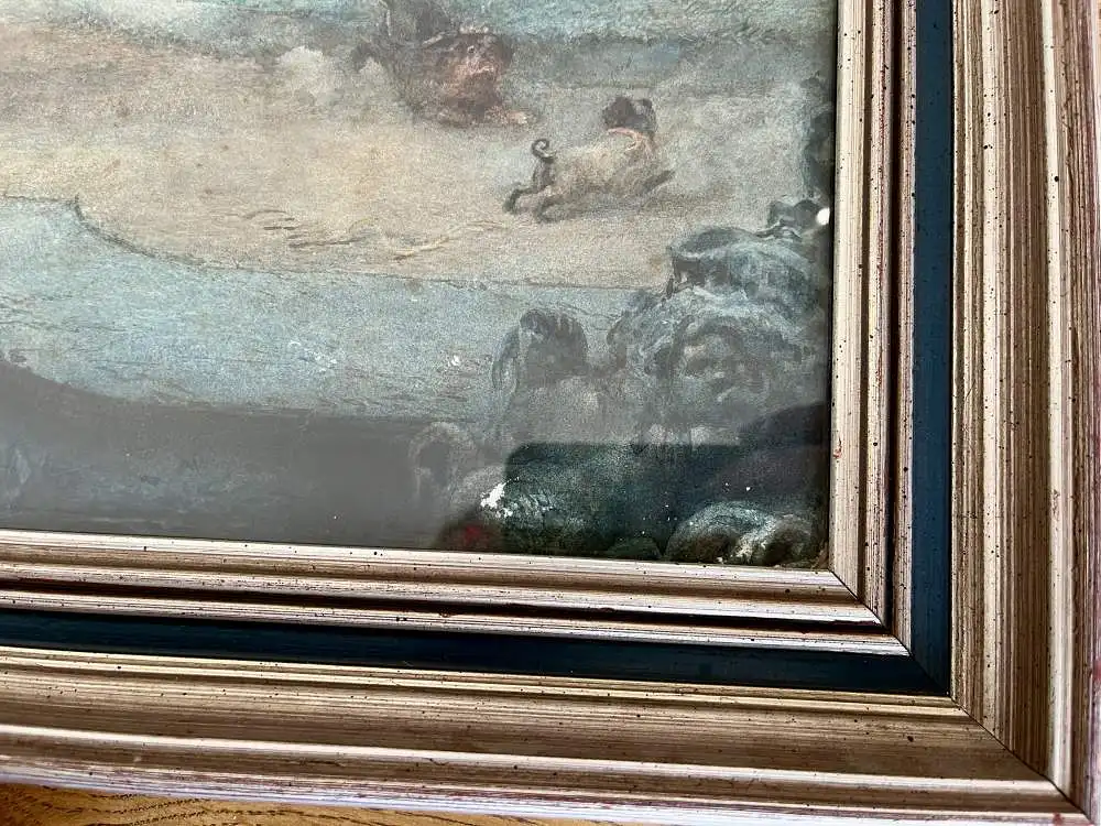 Original Goache Aquarell von Edmundo Morin aus 1854 im Stil des Historismus 5