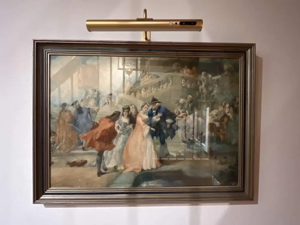Original Goache Aquarell von Edmundo Morin aus 1854 im Stil des Historismus 8