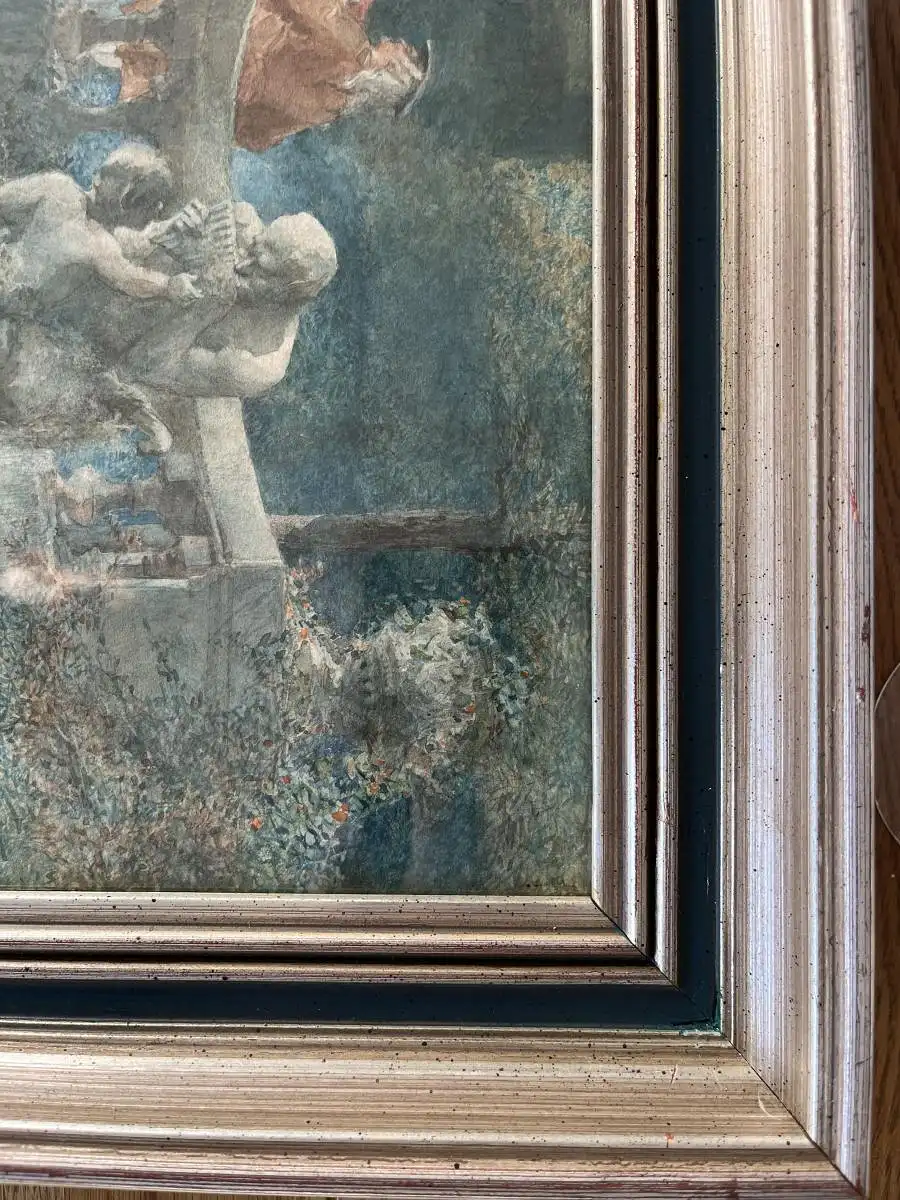 Original Goache Aquarell von Edmundo Morin aus 1854 im Stil des Historismus 9