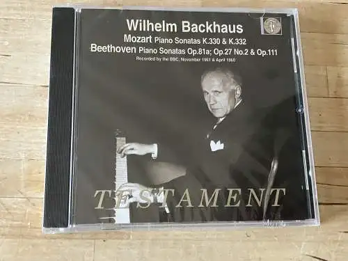 HISTORY: Wilhelm Backhaus spielt Klaviersonaten von Mozart & Beethoven (1960 & 61), TESTAMENT NEU OVP