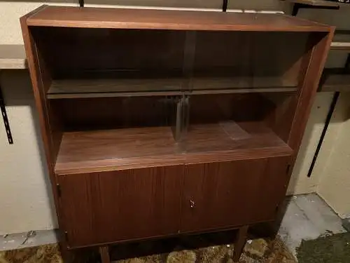 Aus Nachlaß: Vitrine 60er Jahre Dänisches Design Teakholz / Glas 130 X 115 X 48