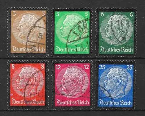 Deutsches Reich 1934 Nr 548 - 553 Gebraucht