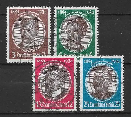 Deutsches Reich 1934 Nr 540 - 543 Gebraucht