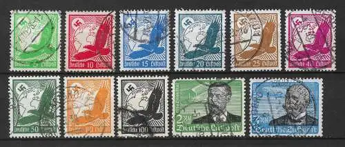 Deutsches Reich 1934 Nr 529 - 539 Gebraucht