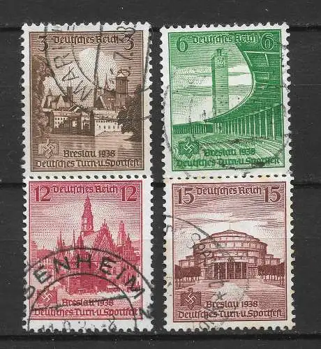 Deutsches Reich 1938 Nr 665 - 668 Gebraucht