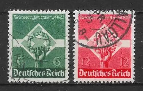 Deutsches Reich 1935 Nr 571x - 572y Gebraucht