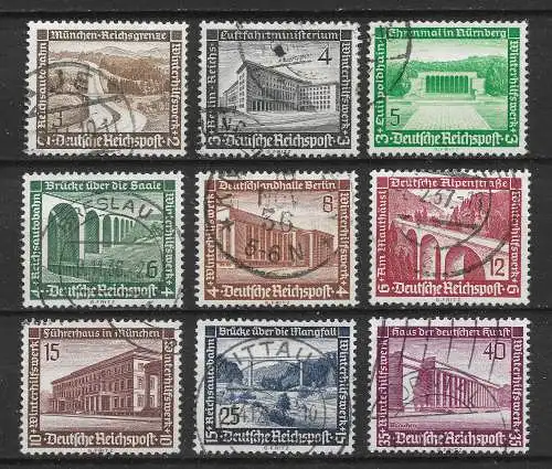 Deutsches Reich 1936 Nr 634 - 642 Gebraucht