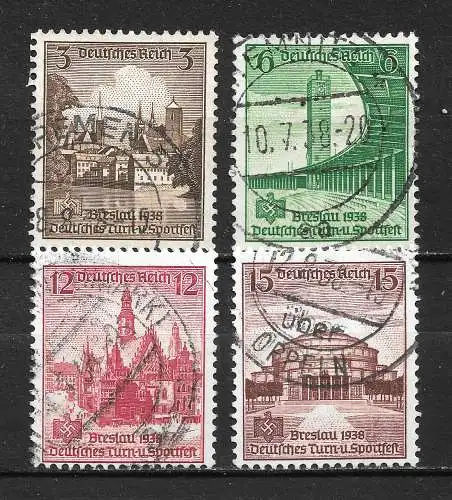 Deutsches Reich 1938 Nr 665 - 668 Gebraucht
