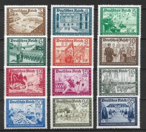 Deutsches Reich 1939 Nr 702 - 713 Ungebraucht