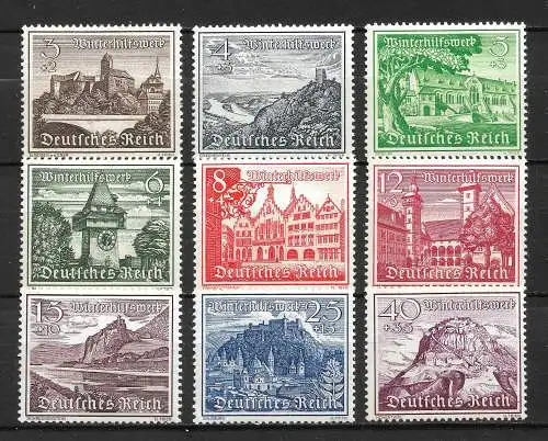 Deutsches Reich 1939 Nr 730 - 738 Ungebraucht