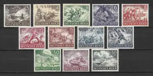 Deutsches Reich 1943 Nr 831 - 842 Ungebraucht