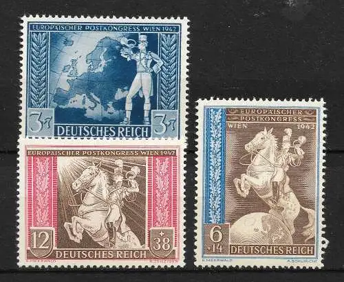 Deutsches Reich 1942 Nr 820 - 822 Postfrisch / **
