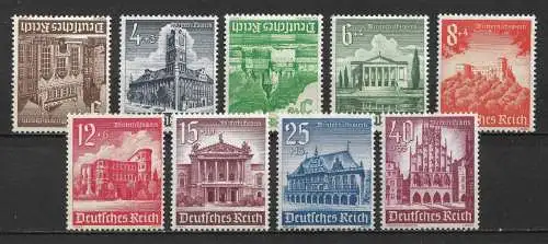Deutsches Reich 1940 Nr 751 - 759 Postfrisch / ** Falz / Gummimängel / *