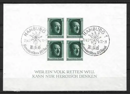 Deutsches Reich 1937 Nr Block 8 Gebraucht