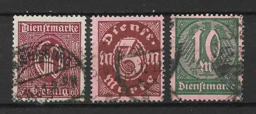 Deutsches Reich 1921 Nr 66 - 68 Gebraucht