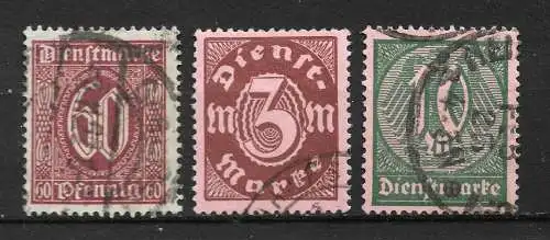 Deutsches Reich 1921 Nr 66 - 68 Gebraucht