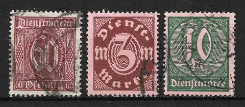 Deutsches Reich 1921 Nr 66 - 68 Gebraucht