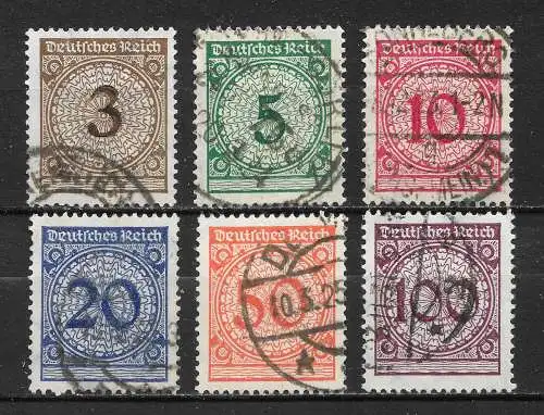 Deutsches Reich 1923 Nr 338 - 343 Gebraucht