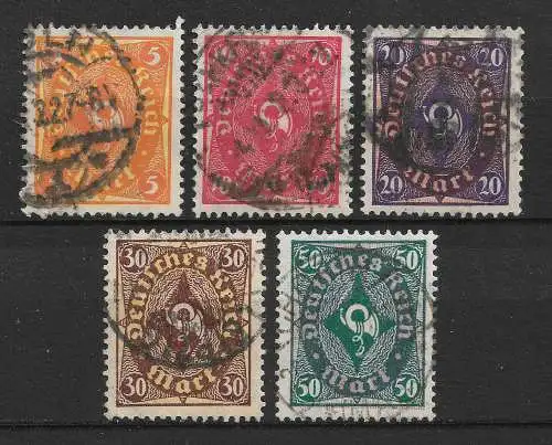 Deutsches Reich 1922 Nr 205 - 209 Gebraucht