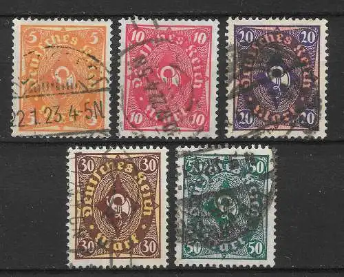 Deutsches Reich 1922 Nr 205 - 209 Gebraucht