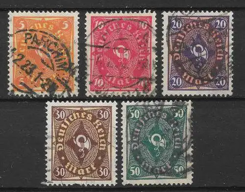 Deutsches Reich 1922 Nr 205 - 209 Gebraucht