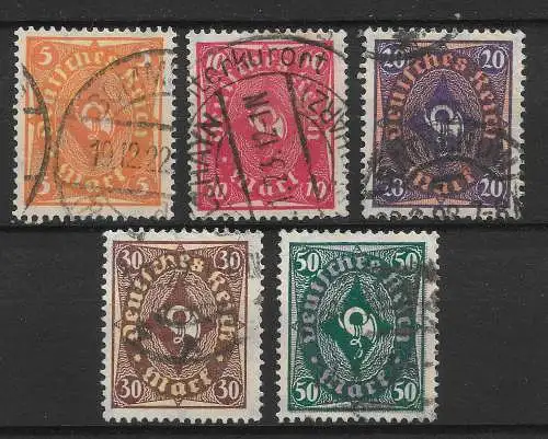 Deutsches Reich 1922 Nr 205 - 209 Gebraucht