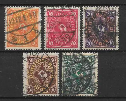 Deutsches Reich 1922 Nr 205 - 209 Gebraucht