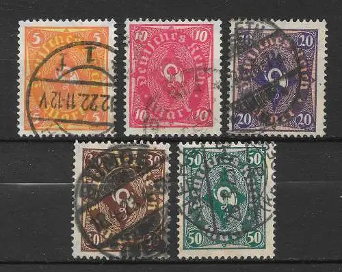 Deutsches Reich 1922 Nr 205 - 209 Gebraucht