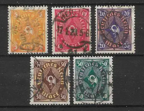 Deutsches Reich 1922 Nr 205 - 209 Gebraucht
