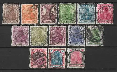 Deutsches Reich 1920 Nr 140 - 153 Gebraucht