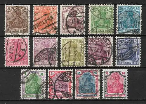 Deutsches Reich 1920 Nr 140 - 153 Gebraucht